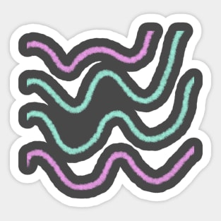 Colorful watercolor lines abstract art Sticker